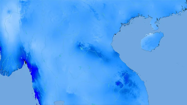 Laosz Területe Éves Csapadéktérkép Sztereográfiai Vetítés Nyers Összetétele Raszterrétegek — Stock Fotó