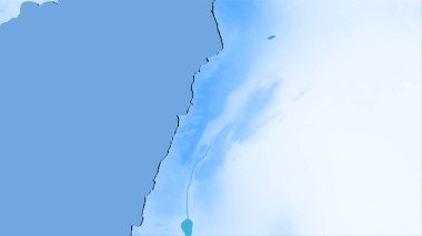 Lübnan bölgesi stereografik projeksiyondaki yıllık yağış haritasında - raster katmanlarının ham bileşimi