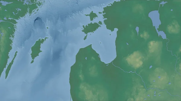 Латвия Крупный План Страны Очертаний Топографическая Рельефная Карта — стоковое фото