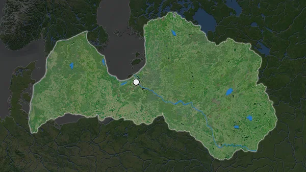 Das Hervorgehobene Gebiet Lettlands Mit Der Hauptstadt Auf Der Ungesättigten — Stockfoto
