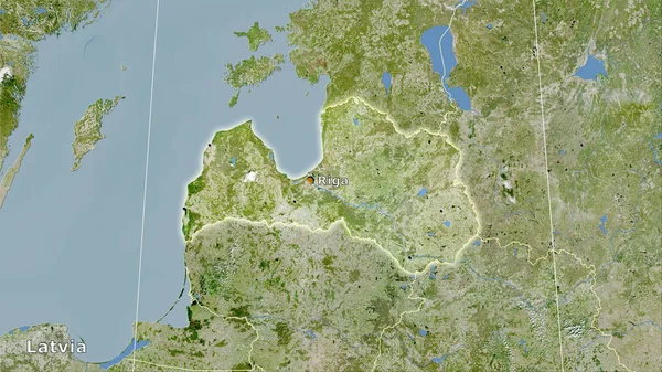 Uydudaki Letonya Alanı Stereografik Projeksiyondaki Bir Harita Ana Bileşim — Stok fotoğraf