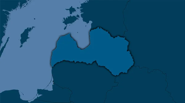 Łotwa Obszar Solidnej Mapie Projekcji Stereograficznej Surowa Kompozycja Warstw Rastrowych — Zdjęcie stockowe