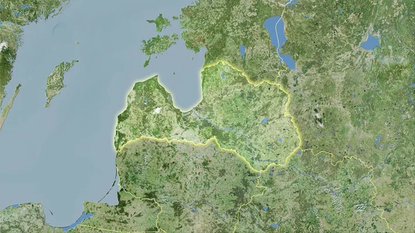 Letonia Mapa Por Satélite Proyección Estereográfica Composición Cruda Capas Trama —  Fotos de Stock