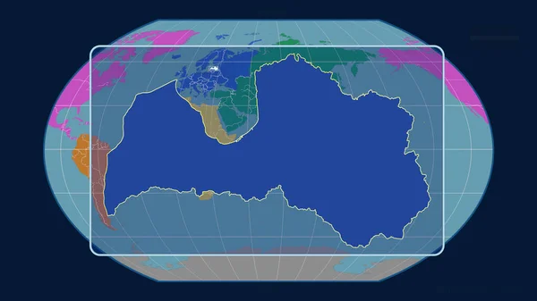 Przybliżony Obraz Łotwy Przedstawiający Linie Perspektywiczne Stosunku Globalnej Mapy Projekcji — Zdjęcie stockowe