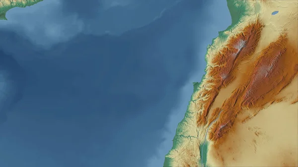 Libanon Nahaufnahme Des Landes Keine Umrisse Topografische Reliefkarte — Stockfoto