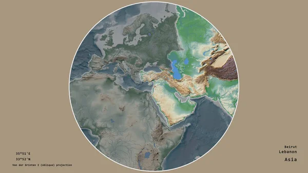 Région Liban Était Centrée Dans Cercle Entourant Son Continent Sur — Photo