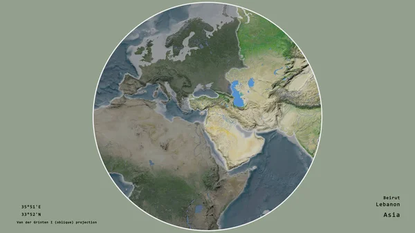 Région Liban Était Centrée Dans Cercle Entourant Son Continent Sur — Photo