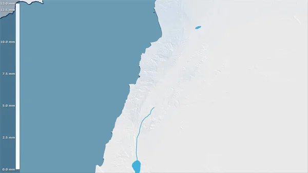 Opady Najsuchszych Kwartałów Obszarze Libanu Projekcji Stereograficznej Legendą Surowa Kompozycja — Zdjęcie stockowe