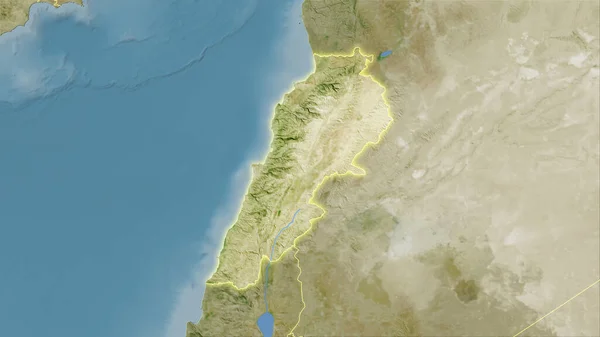Zona Del Líbano Mapa Satélite Proyección Estereográfica Composición Cruda Capas —  Fotos de Stock