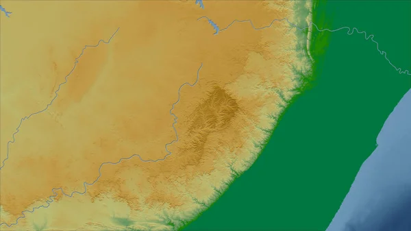 Lesotho Nahaufnahme Des Landes Keine Umrisse Physische Farbkarte — Stockfoto