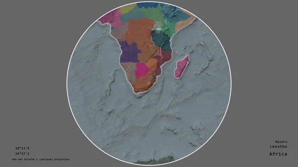 Περιοχή Του Λεσότο Επικεντρώνεται Στον Κύκλο Που Περιβάλλει Την Ήπειρό — Φωτογραφία Αρχείου