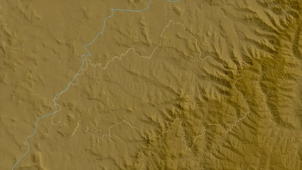 Berea Distretto Del Lesotho Dati Ombreggiatura Colorati Con Laghi Fiumi — Foto Stock