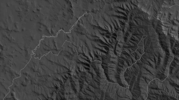 Leribe Lesotho Kerület Szürkeárnyas Térkép Tavakkal Folyókkal Alakzat Körvonalazódik Ország — Stock Fotó