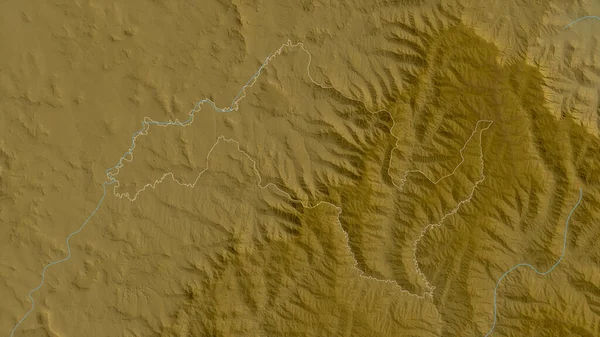 Leribe Περιφέρεια Lesotho Χρωματιστά Δεδομένα Σκίασης Λίμνες Και Ποτάμια Σχηματισμός — Φωτογραφία Αρχείου