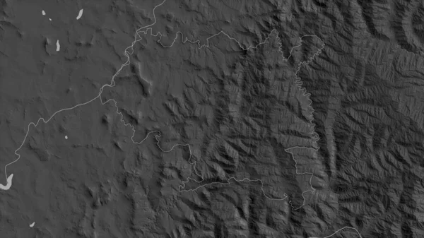 マセル レソトの地区 湖や川とグレースケールの地図 形状は その国の領域に対して概説 3Dレンダリング — ストック写真