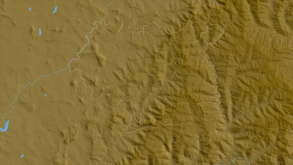 Maseru Distrito Lesotho Datos Sombreado Colores Con Lagos Ríos Forma — Foto de Stock