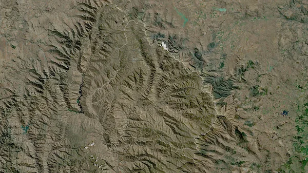 Mokhotlong Distrik Lesotho Citra Satelit Bentuk Yang Digariskan Terhadap Wilayah — Stok Foto