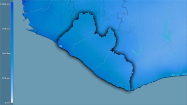 Efsanevi stereografik projeksiyonla Liberya bölgesindeki en nemli ayın yağışı - koyu parlak çizgili raster tabakalarının ham bileşimi