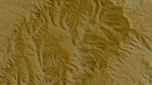 Thaba Tseka Okres Lesotho Barevná Data Jezery Řekami Tvar Rýsoval — Stock fotografie