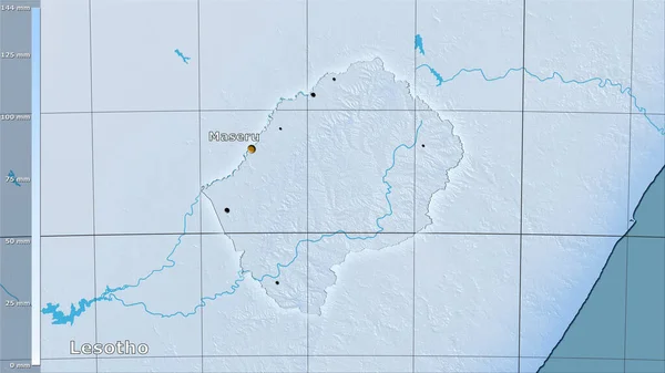 Осадки Самого Холодного Квартала Районе Лесото Стереографической Проекции Легендой Основная — стоковое фото