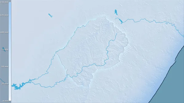 Précipitation Quart Froid Dans Région Lesotho Dans Projection Stéréographique Avec — Photo