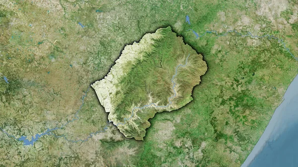 Lesotho Område Satellit Kartan Stereografisk Projektion Sammansättning Raster Lager Med — Stockfoto