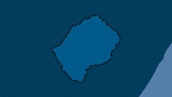 Lesotho Terület Szilárd Térképen Sztereográfiai Vetítés Nyers Összetétele Raszter Rétegek — Stock Fotó