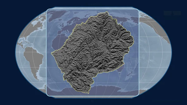 Zoomed Ενόψει Του Lesotho Σκιαγραφεί Προοπτικές Γραμμές Σχέση Ένα Παγκόσμιο — Φωτογραφία Αρχείου