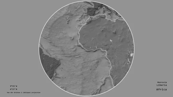 Région Libéria Est Centrée Dans Cercle Entourant Son Continent Sur — Photo