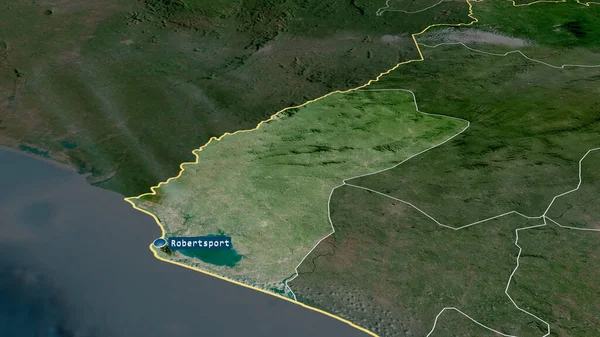 Grand Cape Mount Grafschaft Liberia Vergrößert Und Mit Kapital Hervorgehoben — Stockfoto