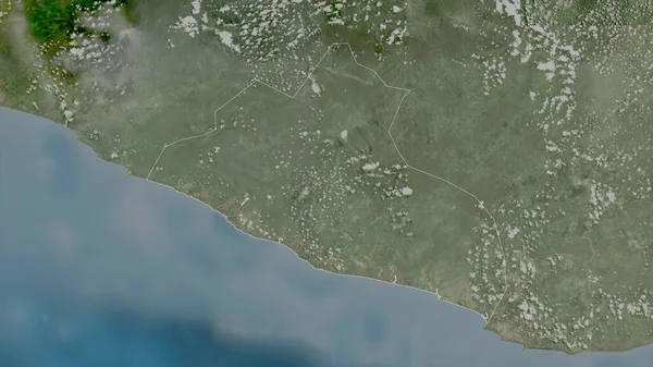 Grand Kru Județul Liberia Imagini Prin Satelit Forma Conturată Împotriva — Fotografie, imagine de stoc