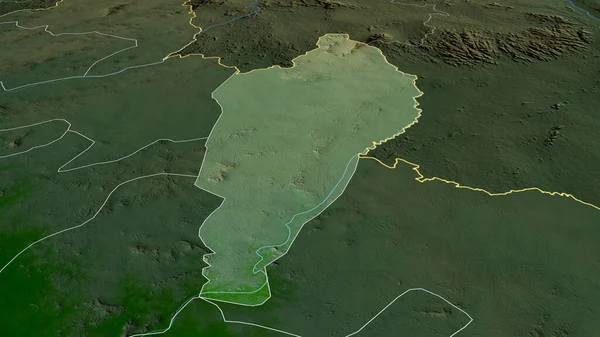 ニンバ リベリアの郡が拡大し 強調した 主な物理的な風景機能 3Dレンダリング — ストック写真