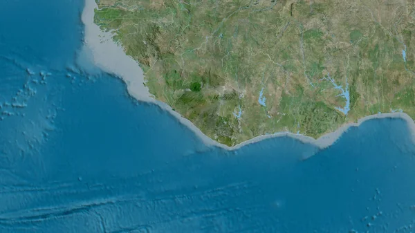 Liberia Zoomed Neighborhood Satellite Imagery Rendering — Stock Photo, Image