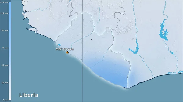 Precipitación Del Mes Más Seco Dentro Del Área Liberia Proyección —  Fotos de Stock