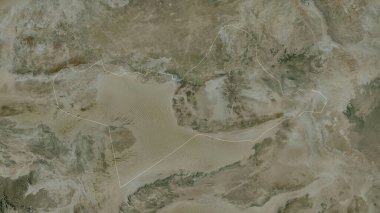 Wadi ash Shati, Libya bölgesi. Uydu görüntüleri. Ülke alanına göre şekillendirilmiş. 3B görüntüleme