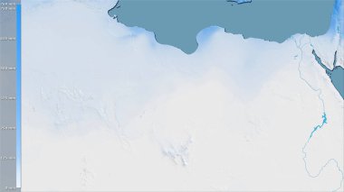 Libya bölgesinin en soğuk çeyreğinin efsanevi stereografik projeksiyonla yağışı - raster tabakalarının ham bileşimi