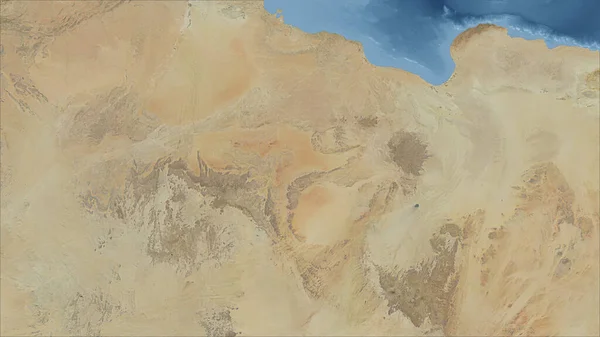 Λιβύη Γκρο Πλαν Προοπτική Της Χώρας Δεν Σκιαγραφεί Δορυφορικές Εικόνες — Φωτογραφία Αρχείου