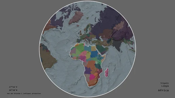 Das Gebiet Libyens Zentriert Kreis Seinen Kontinent Auf Dem Ungesättigten — Stockfoto