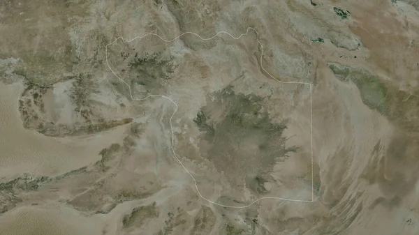 Jufrah Distriktet Libyen Satellitbilder Form Som Skisseras Mot Dess Landområde — Stockfoto
