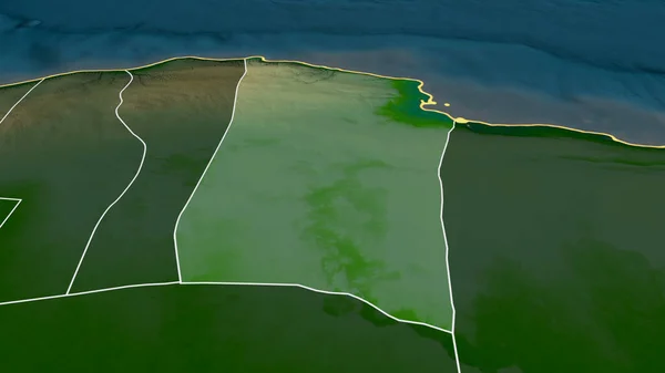 Darnah District Libië Gezoomd Gemarkeerd Belangrijkste Fysieke Landschapskenmerken Weergave — Stockfoto