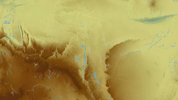 Ghat District Libya Colored Relief Lakes Rivers Shape Outlined Its — Stock Photo, Image