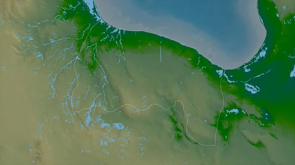 리비아의 셰이더 데이터에 호수와 포함되어 있습니다 셰이프는 지역에 약술하였다 렌더링 — 스톡 사진