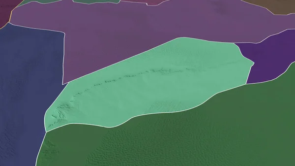 Ваді Аль Хаят Район Лівії Підвищений Виділений Кольорові Зігнуті Карти — стокове фото