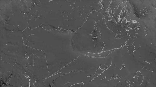 Wadi Ash Shati Okres Libye Šedá Mapa Jezery Řekami Tvar — Stock fotografie
