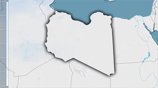 Csapadék Legszárazabb Negyedévben Líbia Területén Sztereográfiai Vetítés Legenda Nyers Összetétele — Stock Fotó