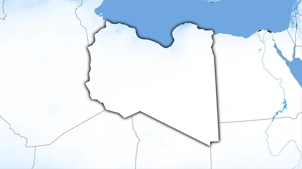 Libyen Gebiet Auf Der Jährlichen Niederschlagskarte Der Stereographischen Projektion Rohzusammensetzung — Stockfoto