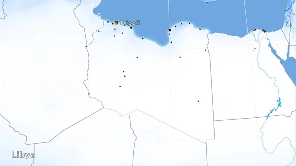 Територія Лівії Щорічній Карті Опадів Стереографічній Проекції Головний Склад — стокове фото