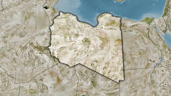 Libia Satélite Mapa Proyección Estereográfica Composición Cruda Capas Trama Con — Foto de Stock