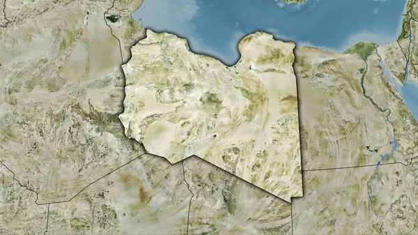 Libië Gebied Satelliet Kaart Stereografische Projectie Ruwe Samenstelling Van Rasterlagen — Stockfoto