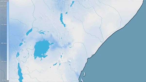 Précipitation Mois Sec Dans Région Kenya Dans Projection Stéréographique Avec — Photo